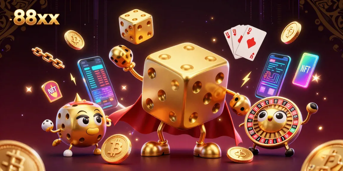 Experience 88xx with the golden dice golem casting extraordinary wins in this vibrant casino scene.