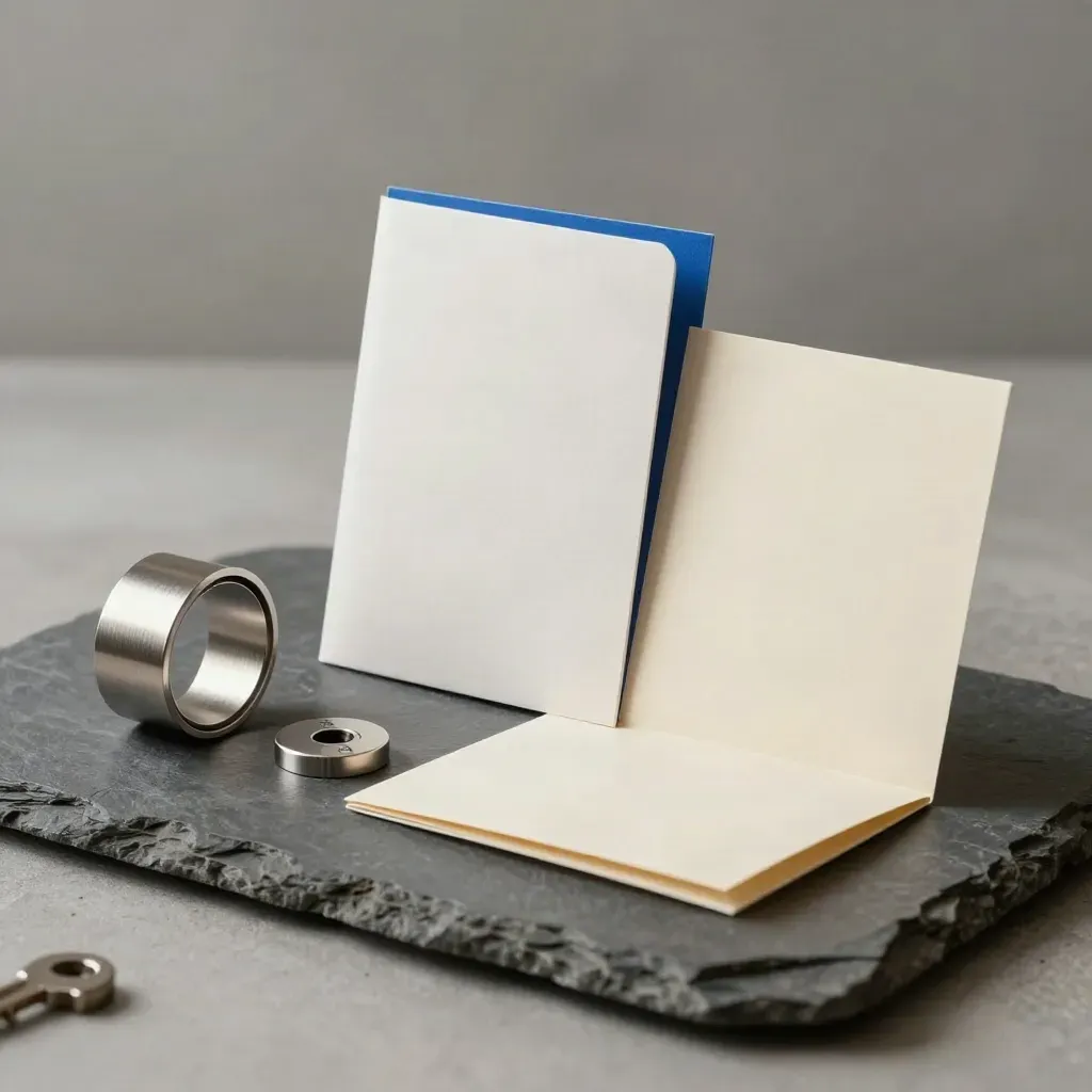 Startdeal-lidmaatschapkit met kaart, band, folder en metalen token op donkere steen.