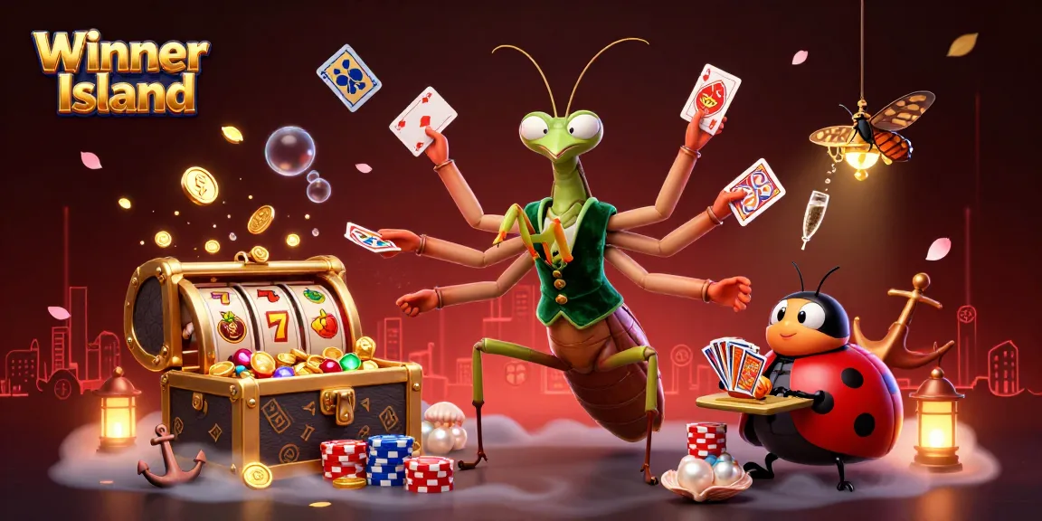 Experience thrilling action with Winner Island’s dynamic casino atmosphere featuring vibrant characters and gaming elements.